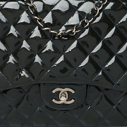 Chanel Patent Quilted Jumbo Single Flap Navy 8 of 11