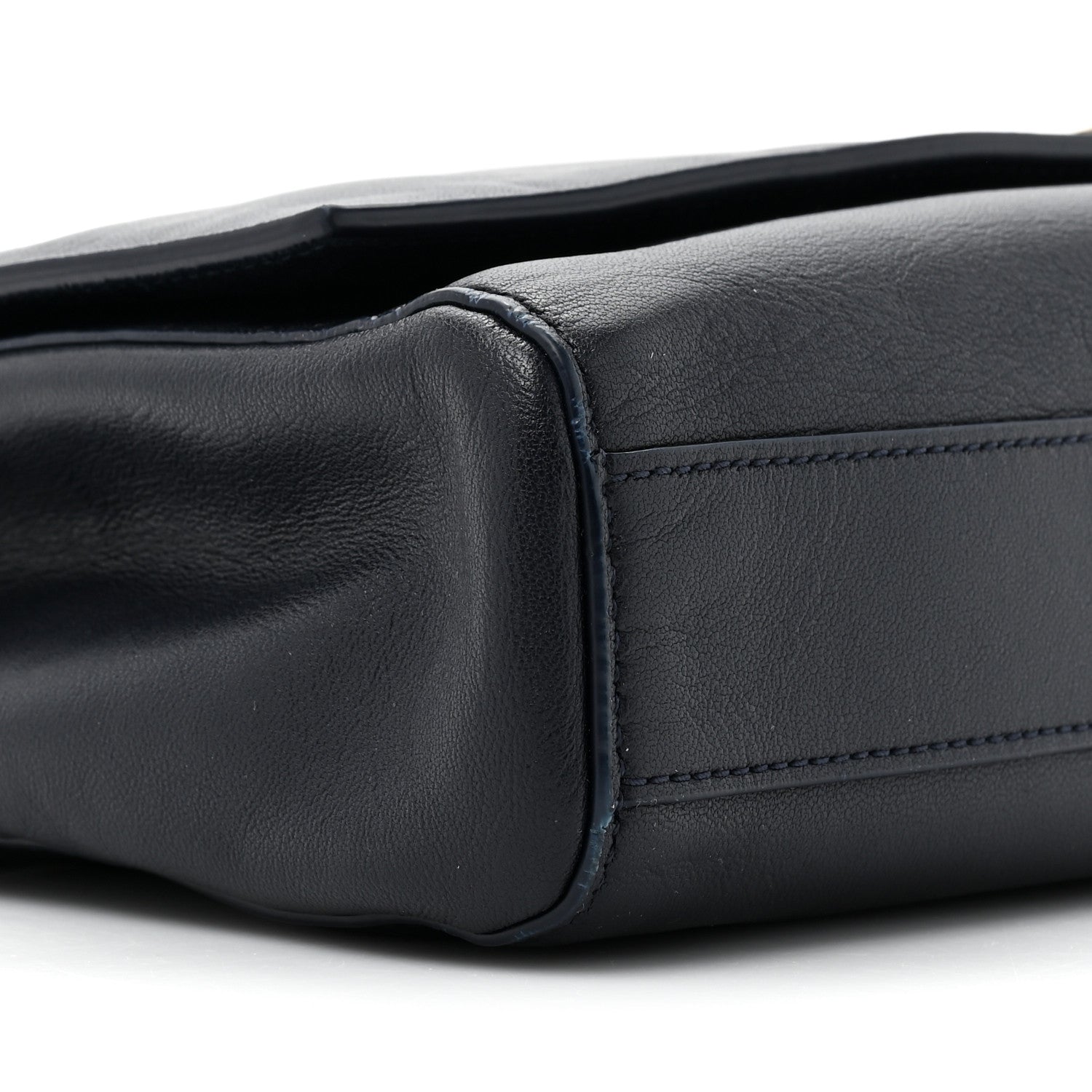 Saint Laurent SAINT LAURENT Smooth Calfskin Suede Medium Reversible Monogram Kate Satchel Navy 9 of 13