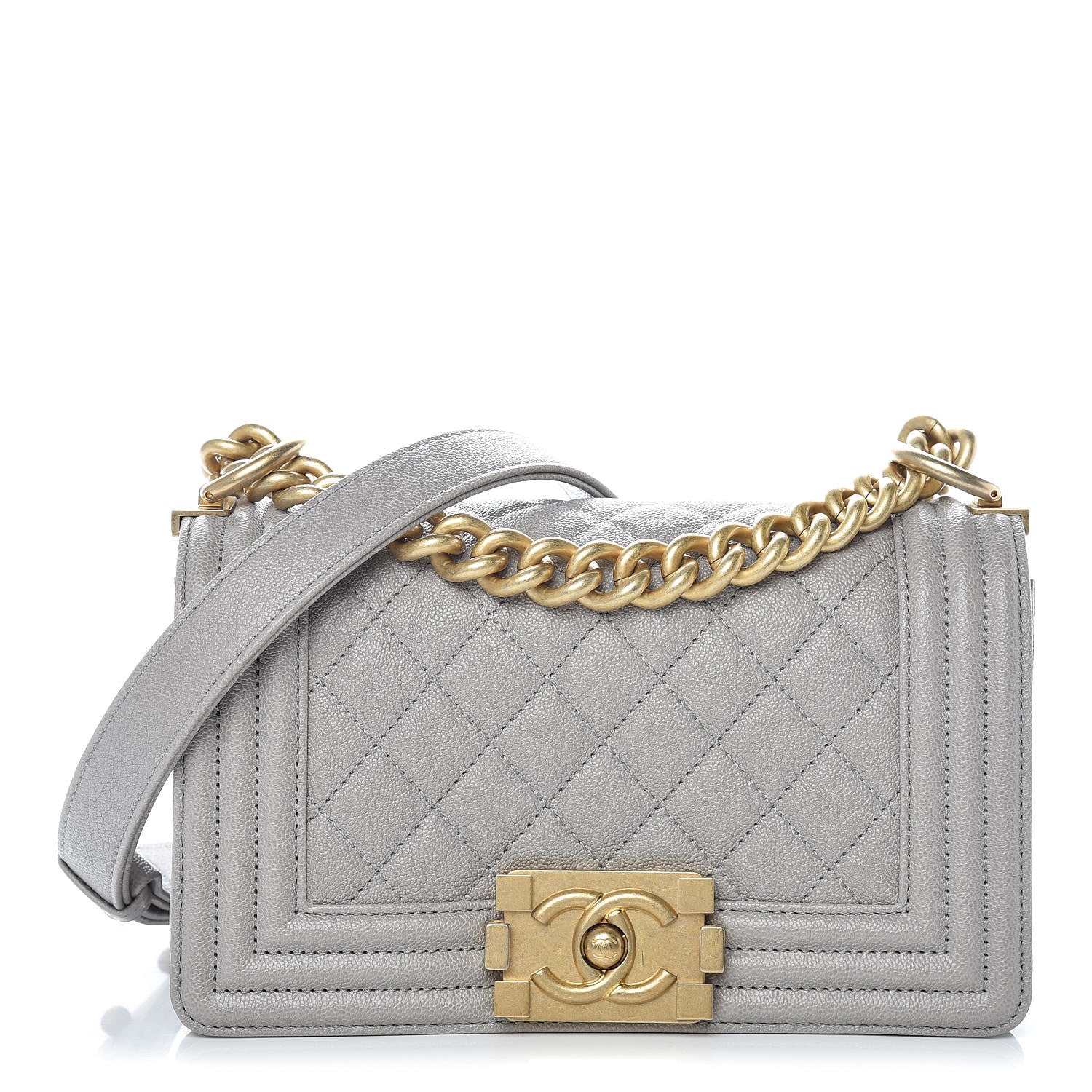Chanel Caviar Quilted Small Boy Flap Grey 1 of 13