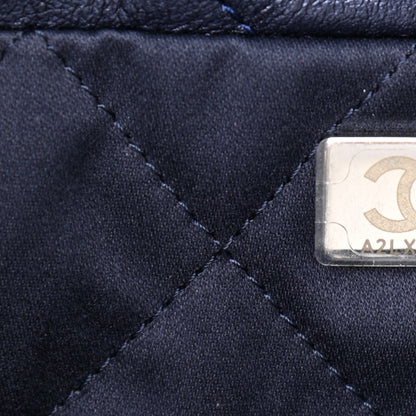 Chanel Metallic Calfskin Quilted Small Chanel 22 Navy Blue 8 of 11