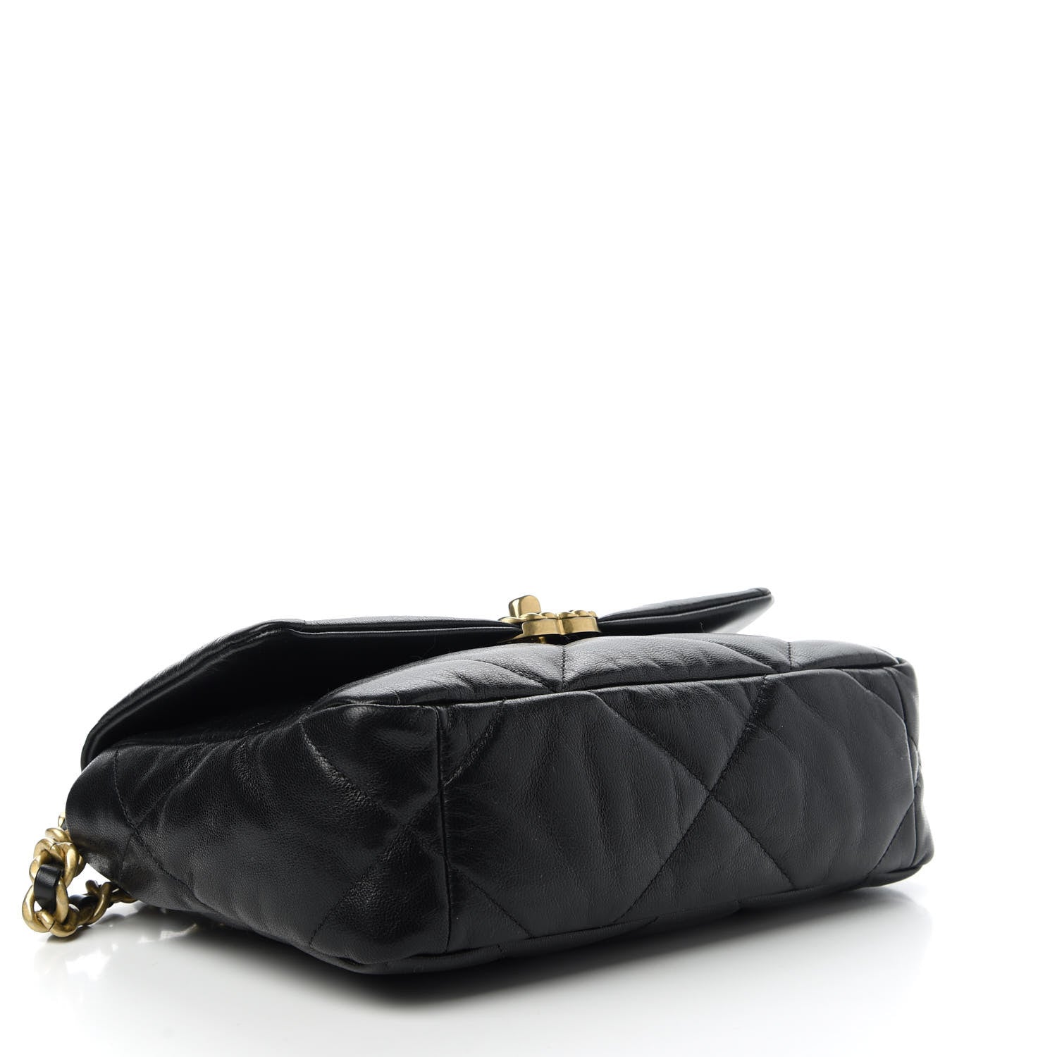 Chanel Shiny Goatskin Quilted Medium Chanel 19 Flap Black 4 of 11