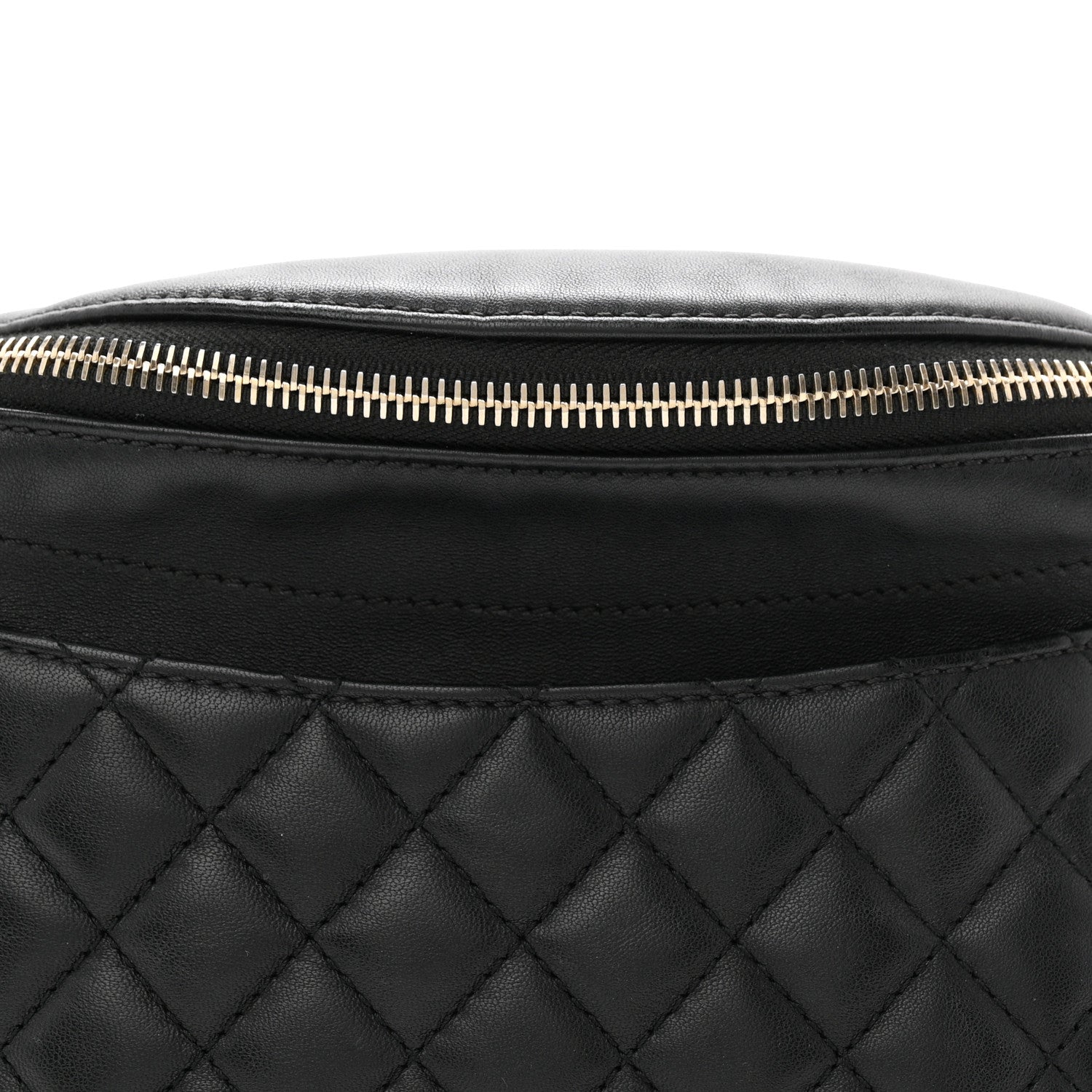 Chanel Lambskin Quilted Waist Bag Fanny Pack Black 8 of 10