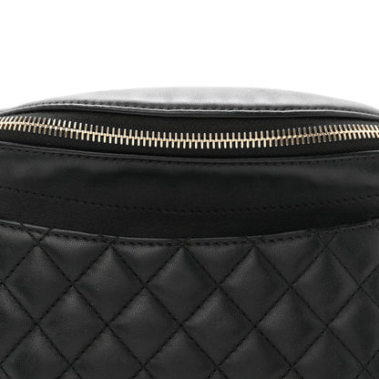 Chanel Lambskin Quilted Waist Bag Fanny Pack Black 8 of 10