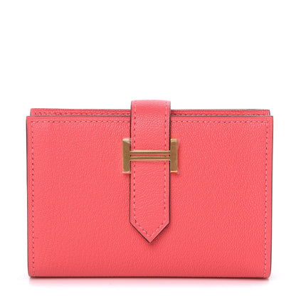 Hermes Chevre Mysore Mini Bearn Wallet Rose Lipstick 1 of 8