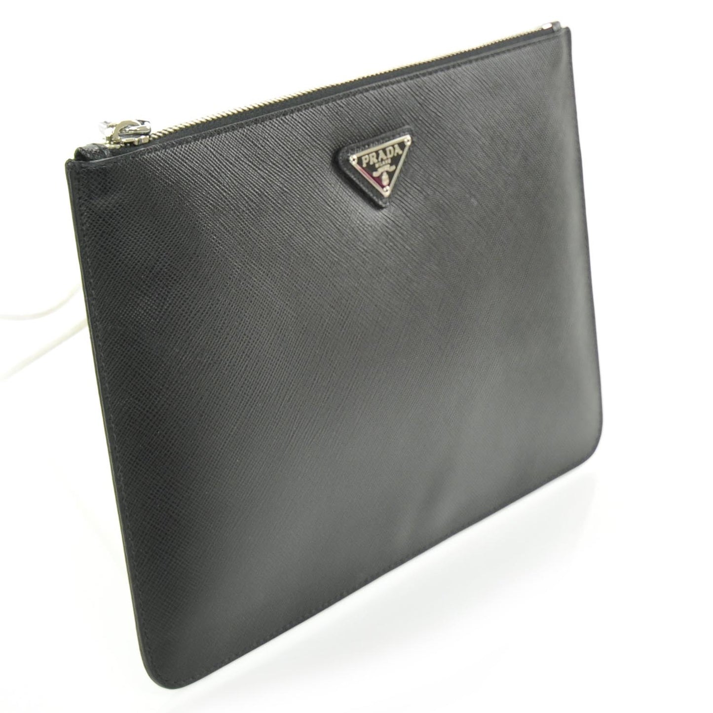 Saffiano Flat Cosmetic Pouch Nero Black