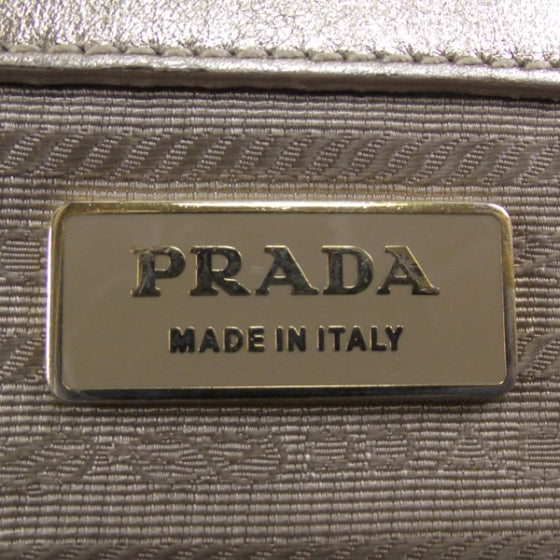 Prada Nappa Gaufre Dome Satchel Platino 9 of 12