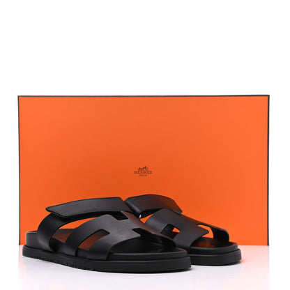 Hermes Calfskin Womens Chypre Sandals 39 Black 11 of 11