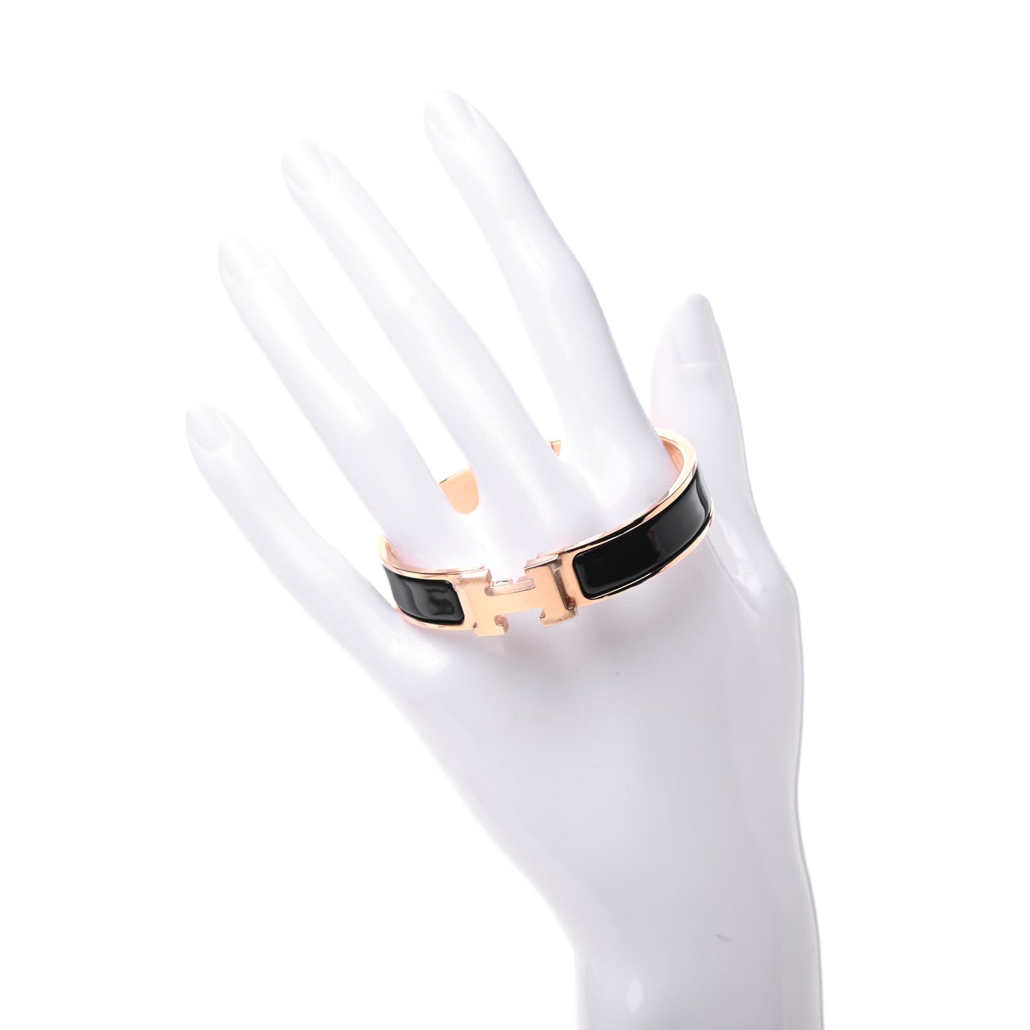 Enamel Narrow Clic Clac H Bracelet PM Black