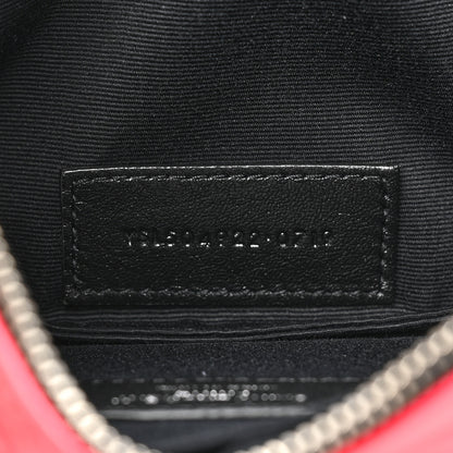 Saint Laurent Patent Grain De Poudre Matelasse Chevron Monogram Bill Pouch Neon Pink 8 of 10