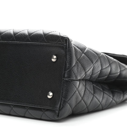 Chanel Goatskin Quilted Small CC University Shopping Tote Black 9 of 10