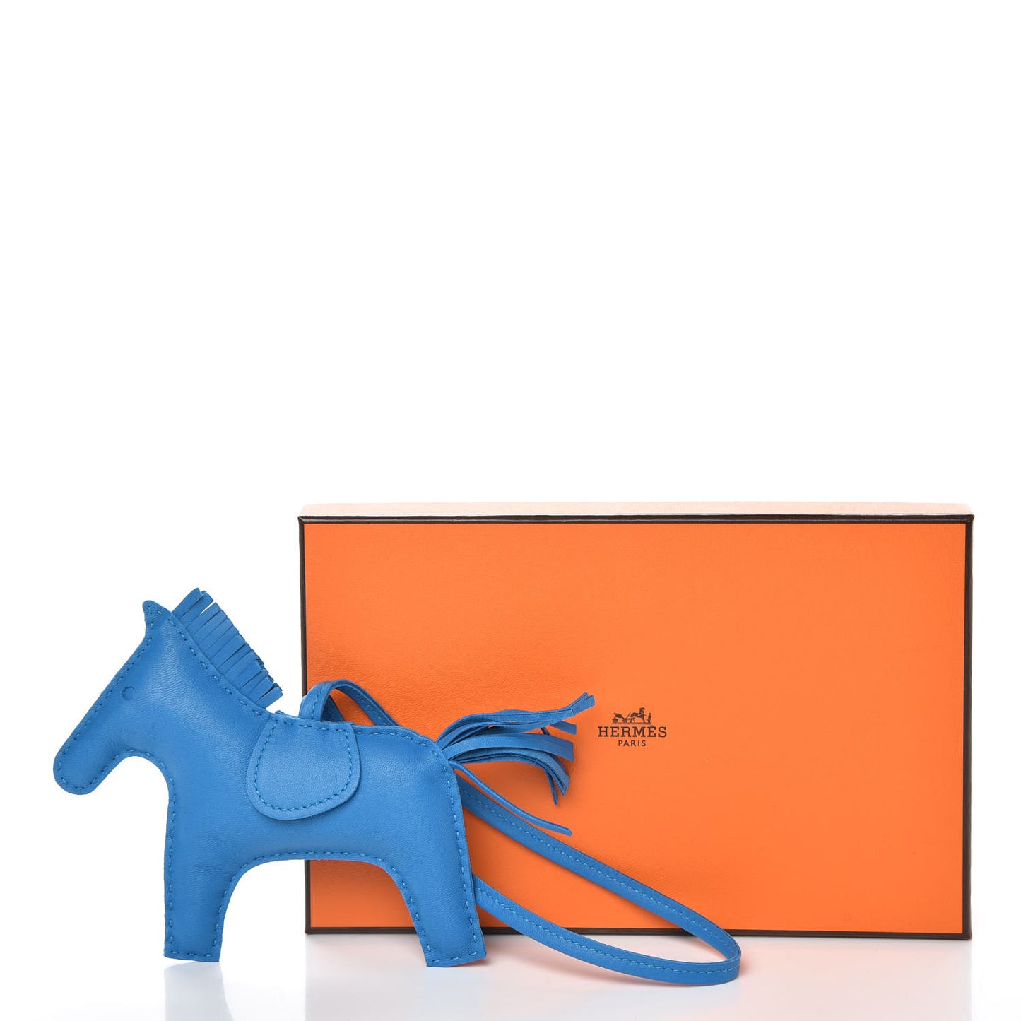 Milo Lambskin Grigri Rodeo Horse Bag Charm MM Bleu Zanzibar