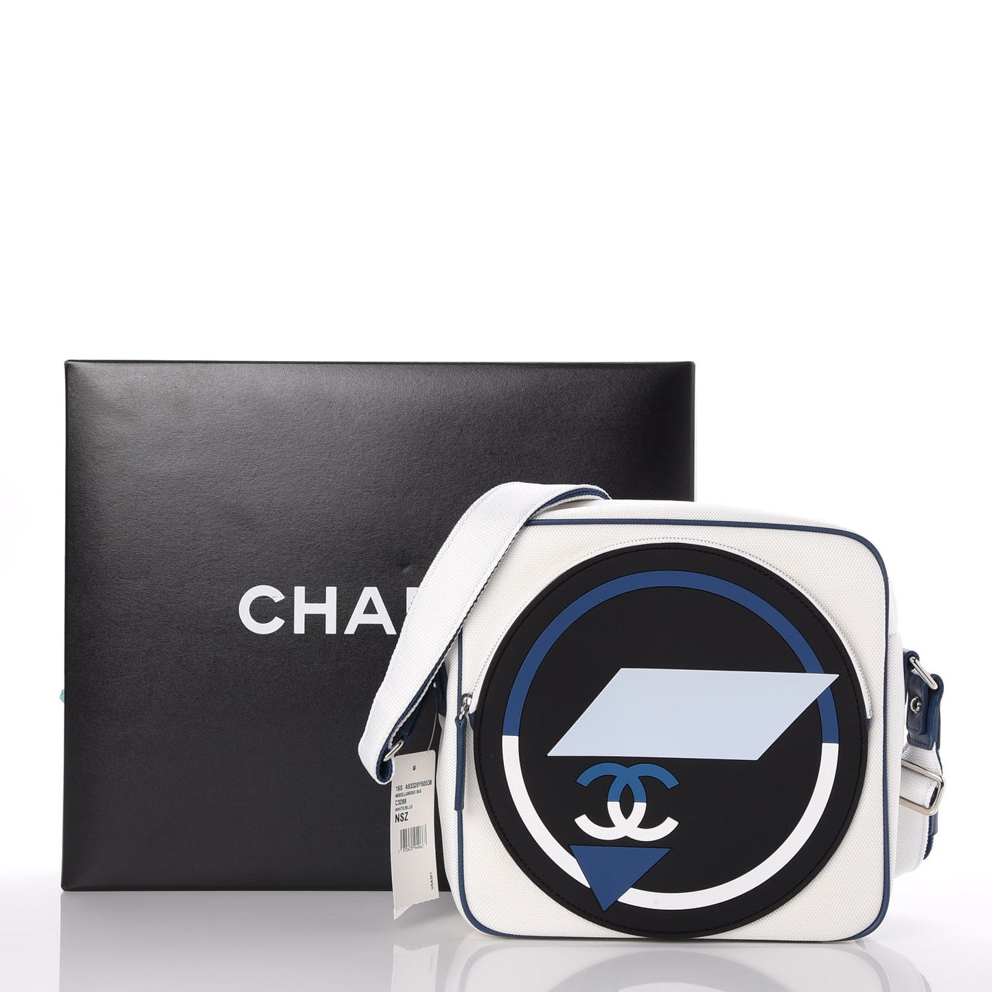 Nylon Rubber Messenger White Blue