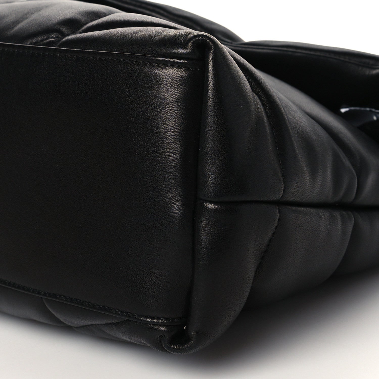 Saint Laurent Lambskin Quilted Medium Loulou Puffer Monogram Chain Satchel Black 10 of 10