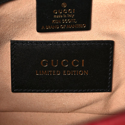 Gucci X KEN SCOTT Calfskin Matelasse Floral Small GG Marmont Shoulder Bag Black 6 of 14