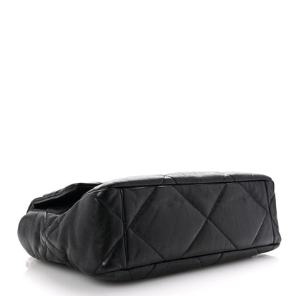 Chanel Shiny Goatskin Quilted Large Chanel 19 Flap Black 4 of 10