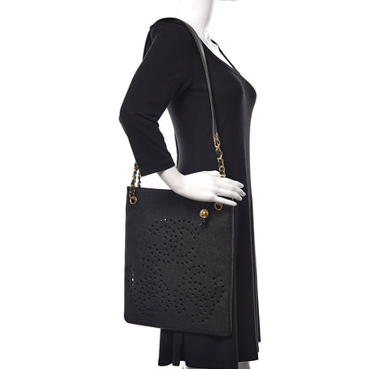 Chanel Caviar Perforated CC Tote Black 2 of 12