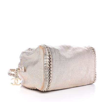 Chanel Metallic Goatskin Medium Luxe Ligne Bowler Gold 4 of 15