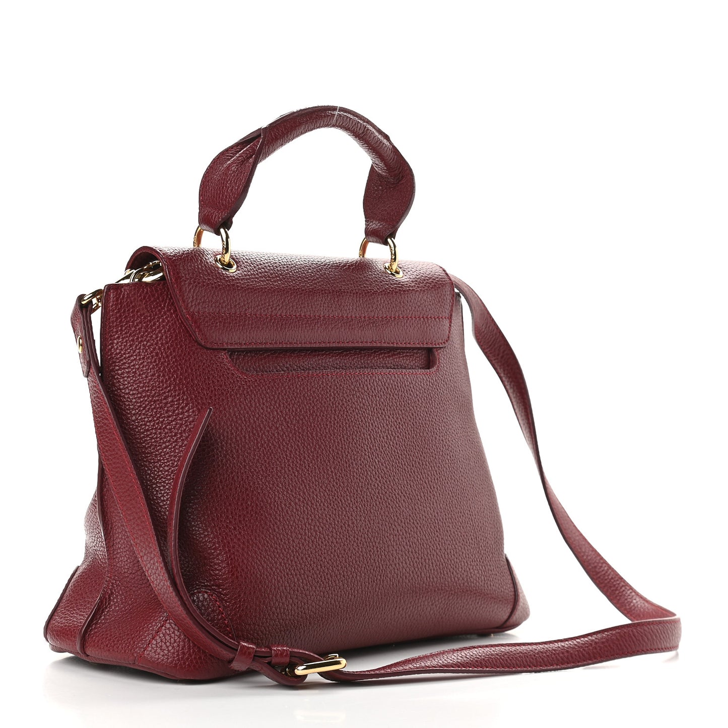 Grained Calfskin First Lady Satchel Burgundy