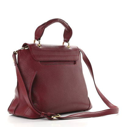 MCM Grained Calfskin First Lady Satchel Burgundy 3 of 8