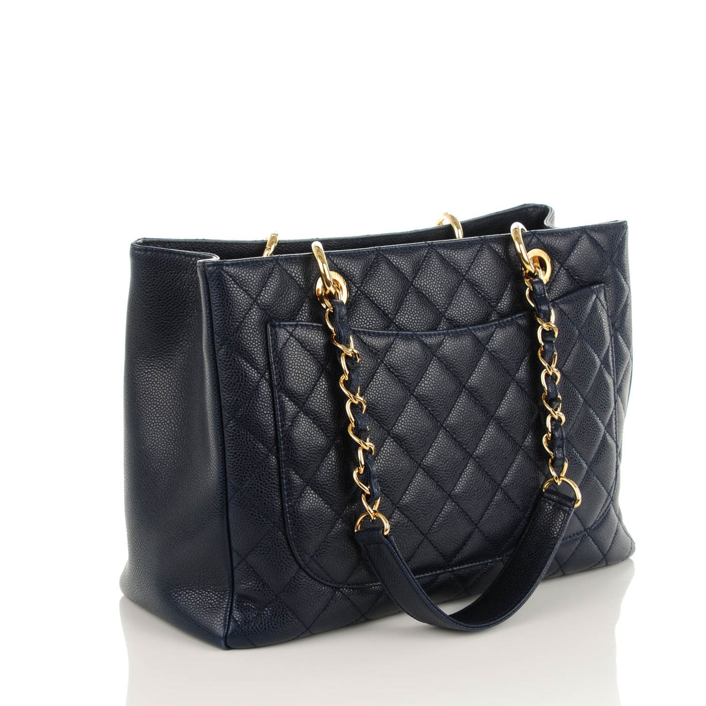 Caviar Quilted Grand Shopping Tote GST Navy