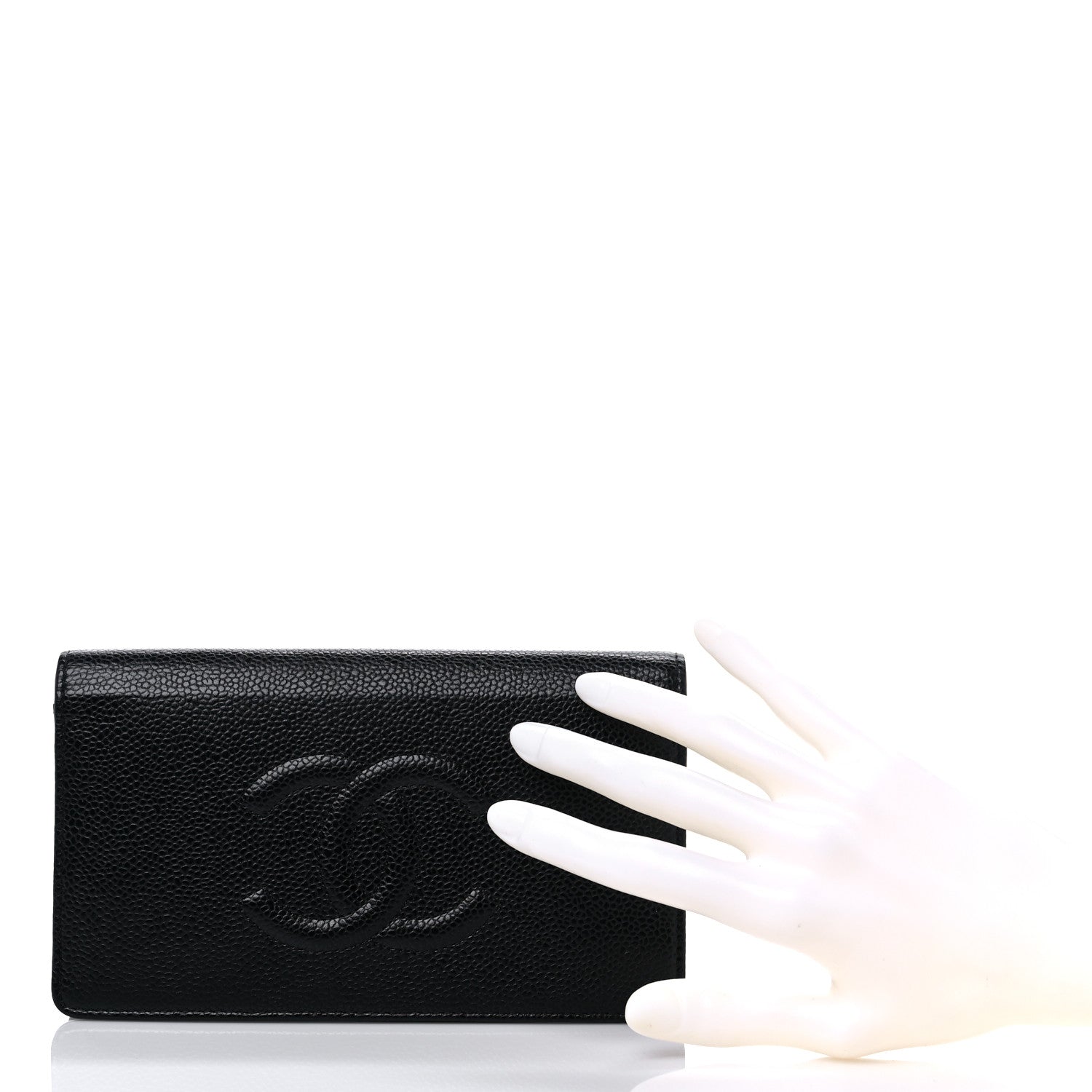 Chanel Caviar Timeless CC Yen Wallet Black 2 of 13