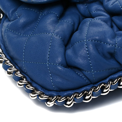 Chanel Washed Lambskin Quilted Medium Chain Around Messenger Blue 8 of 9