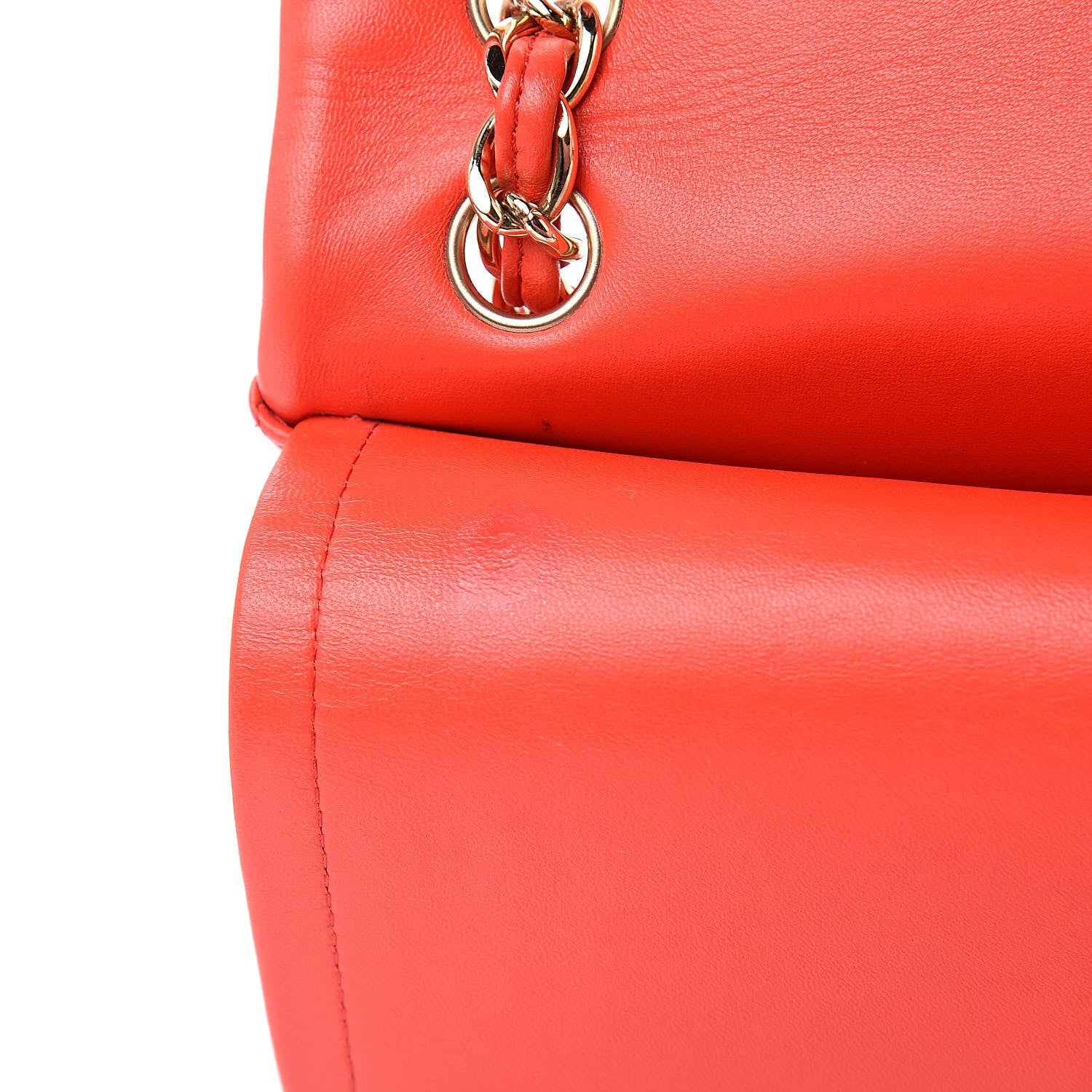 Chanel Lambskin Quilted Jumbo Double Flap Red 16 of 18
