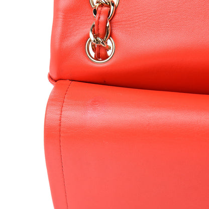 Chanel Lambskin Quilted Jumbo Double Flap Red 16 of 18