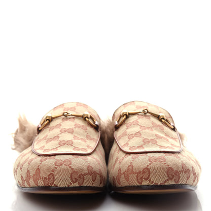 Gucci GG Monogram Fur Mens Princetown Slippers 11 Beige Ruggine Rust 2 of 10