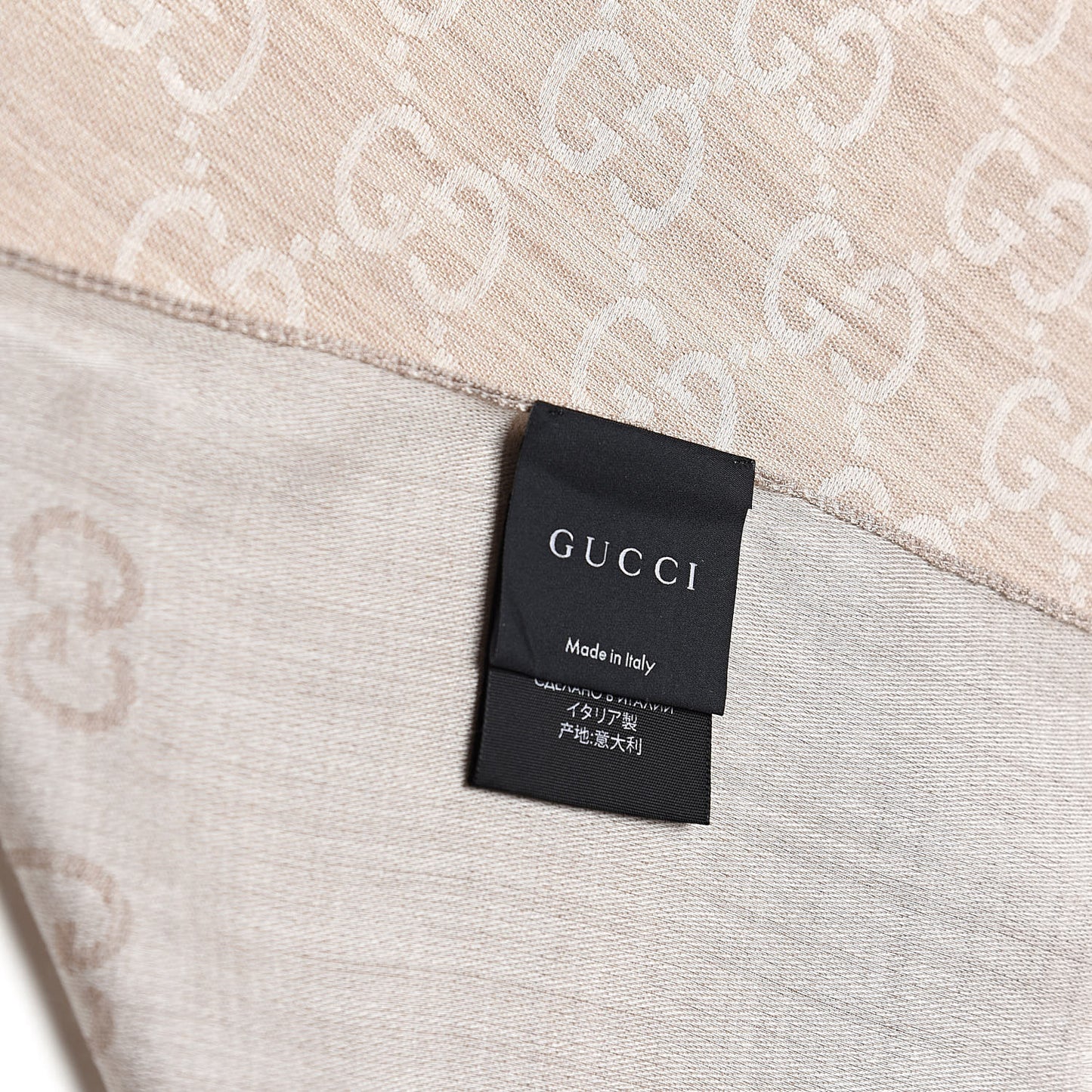 Wool Silk GG Monogram GGNat Plus Scarf Sand