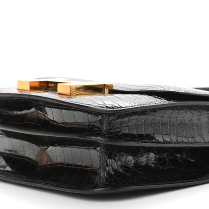 Hermes Shiny Alligator Constance 18 Black 9 of 12