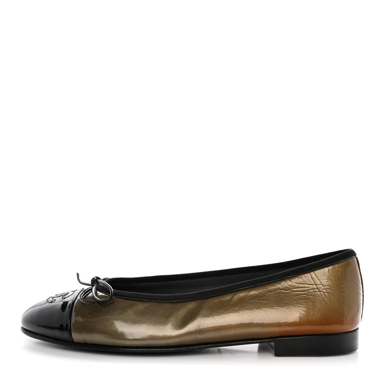 Patent CC Cap Toe Ballerina Flats 37 Black Green