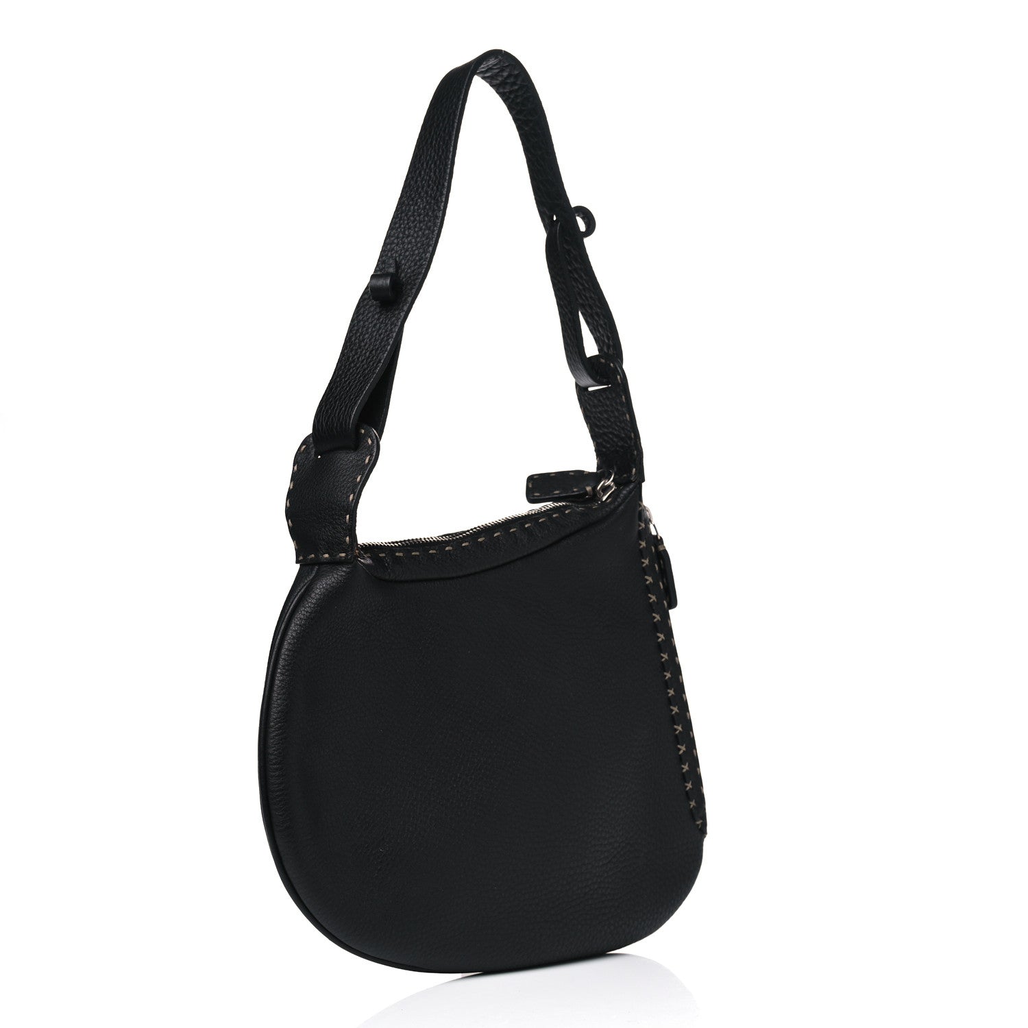 Fendi Calfskin Romano Selleria Oyster Black 2 of 4