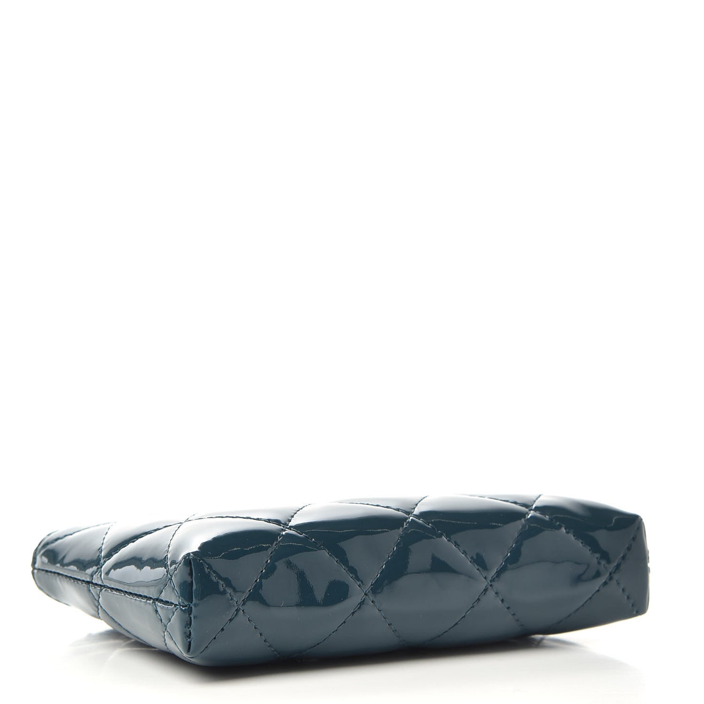 Patent Quilted Key Pouch Blue