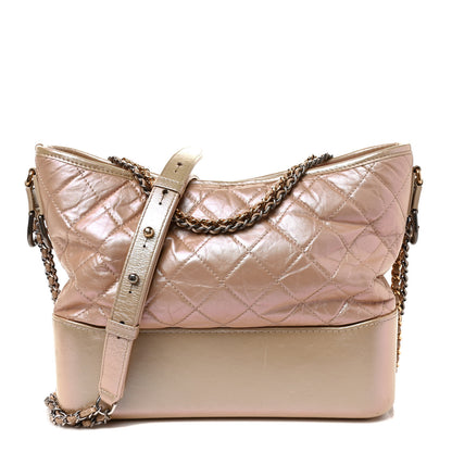Chanel Iridescent Aged Calfskin Quilted Medium Gabrielle Hobo Light Pink 1 of 9