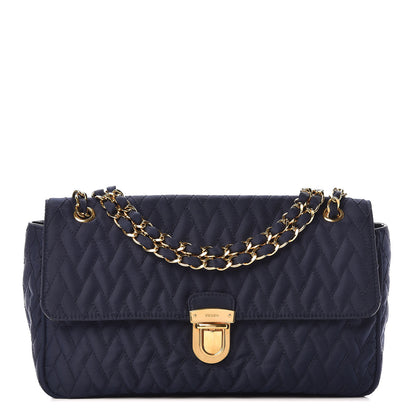 Prada Nylon Tessuto Impuntu Quilted Flap Baltico 1 of 13