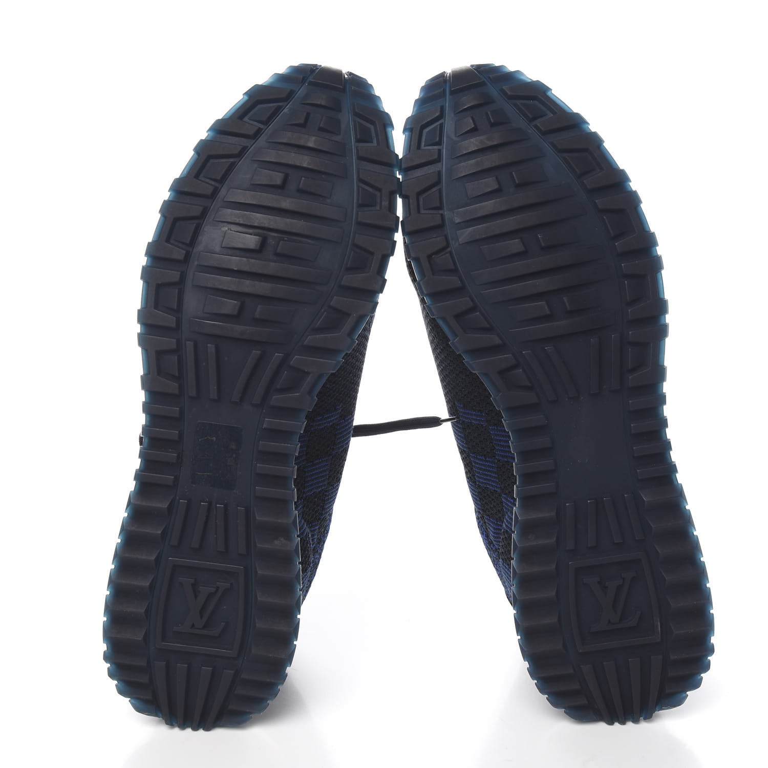 Louis Vuitton Calfskin Damier Run Away Sneakers 9 Pacific Blue 5 of 9