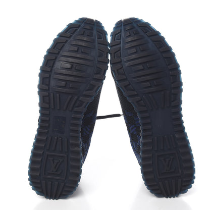 Louis Vuitton Calfskin Damier Run Away Sneakers 9 Pacific Blue 5 of 9