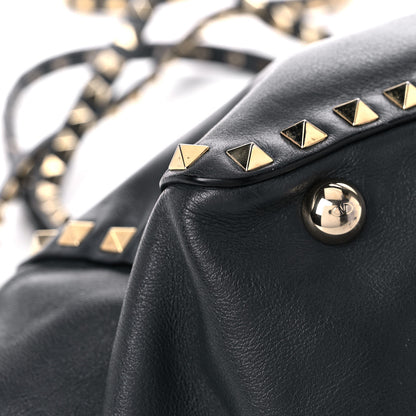 Valentino Garavani Vitello Small Rockstud Tote Black 7 of 16