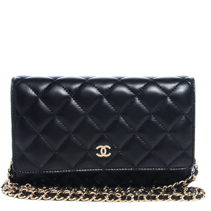 Chanel Lambskin Quilted Wallet On Chain WOC Black 1 of 9