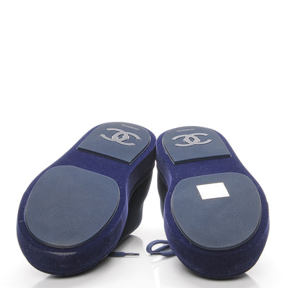 Chanel Velvet CC Sneakers 37 Navy 5 of 9