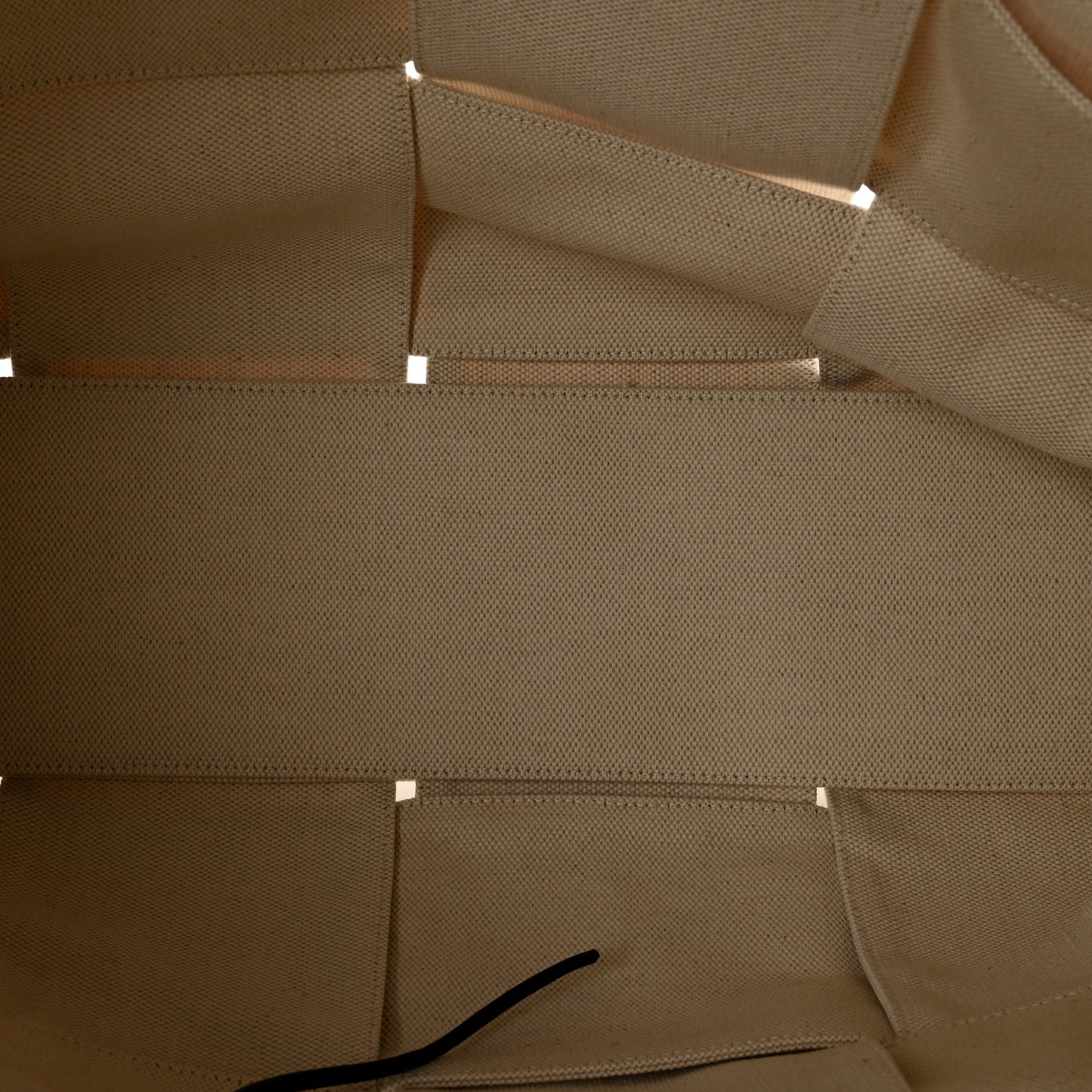 Canvas Maxi Intrecciato Large Arco Tote Beige Black