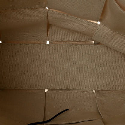 Bottega Veneta Canvas Maxi Intrecciato Large Arco Tote Beige Black 6 of 10