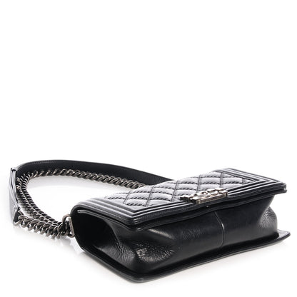 Chanel Calfskin Double Stitch Medium Boy Flap Black 4 of 8