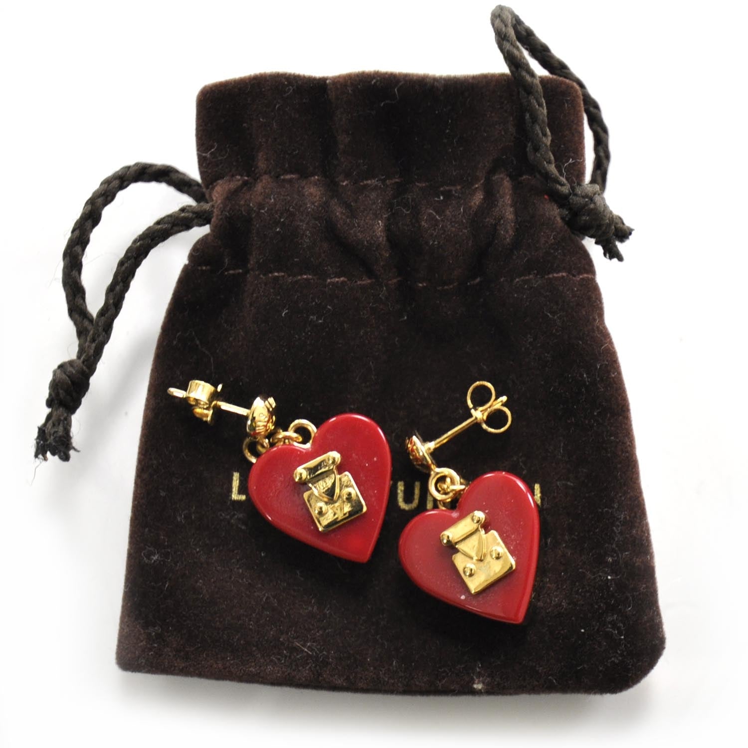 Louis Vuitton Lock Me Heart Earrings Pomme D'Amour 5 of 7