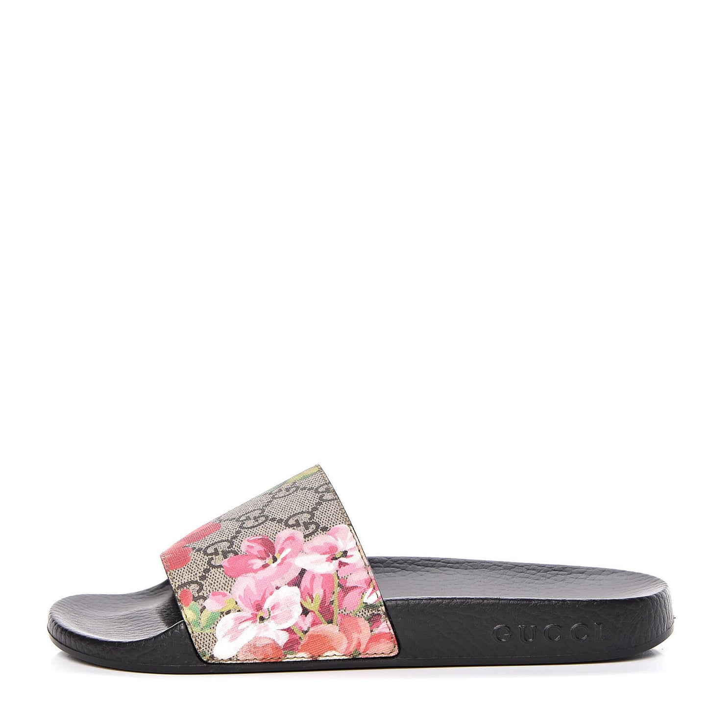 GG Supreme Monogram Blooms Slide Sandals 36 Beige Multicolor