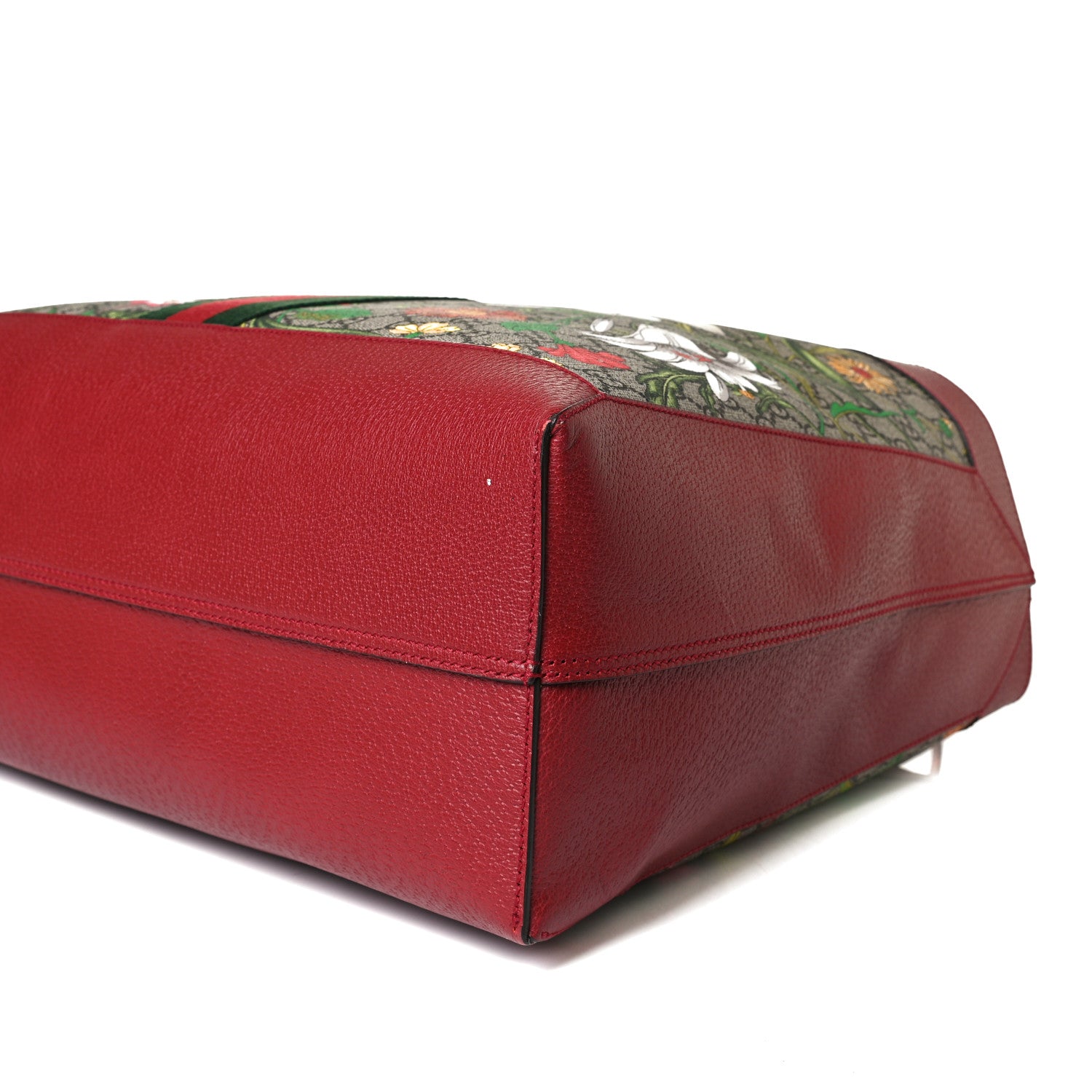 Gucci GG Supreme Monogram Flora Web Large Ophidia Tote Red 13 of 19