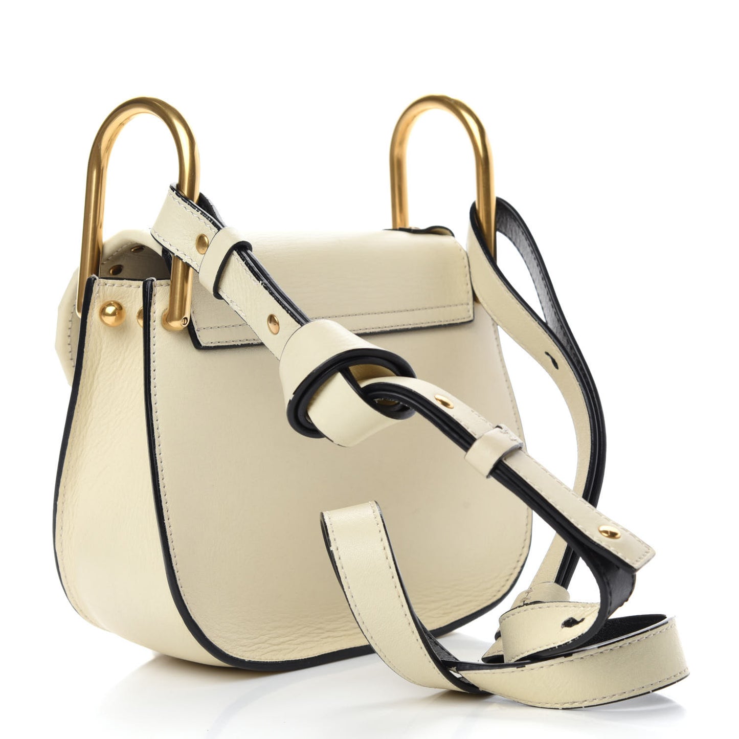 Calfskin Studded Mini Hudson Shoulder Bag Abstract White