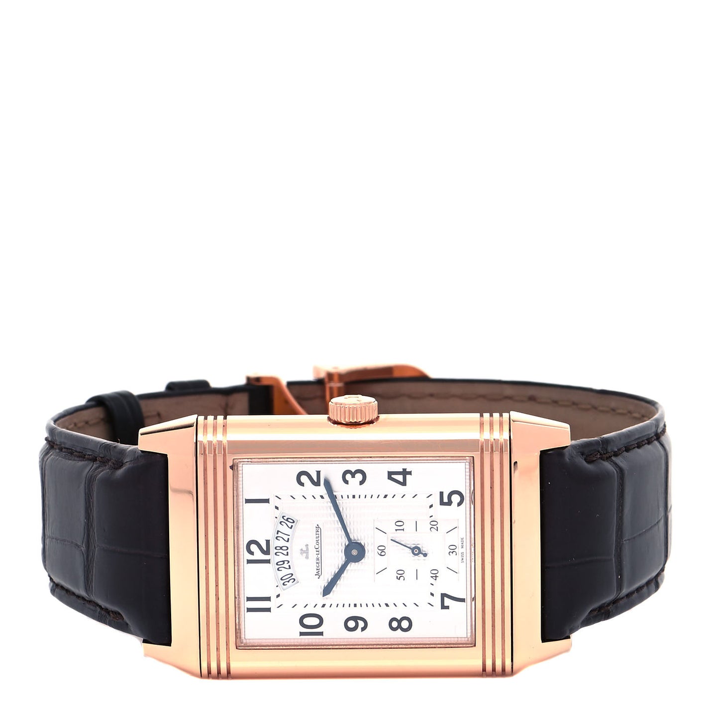 18K Rose Gold Alligator 30mm Grande Reverso Duo Manual Winding Watch Q3742421