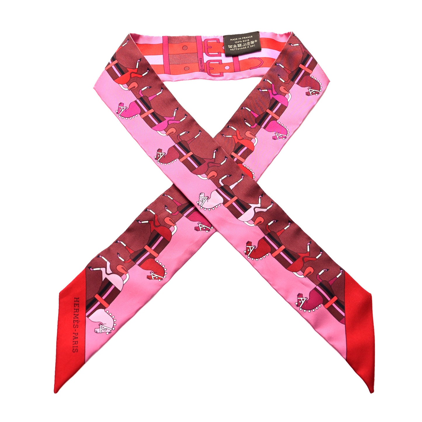 Silk Rocabar Twilly Rose Vif Bordeaux